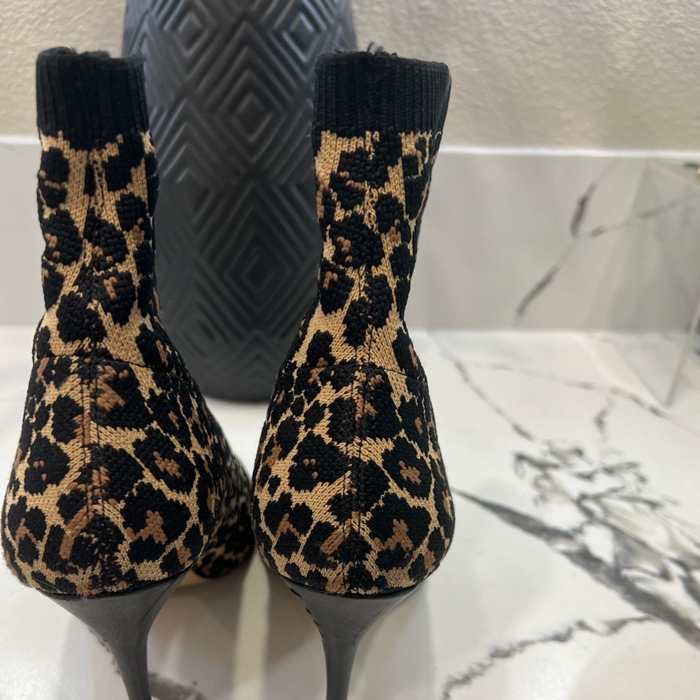 Something Navy Leopard Print Sock Bootie - image 3